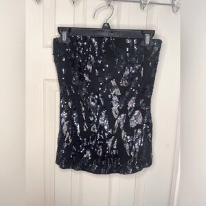 Express Small Women’s Black Sequined Tube Top